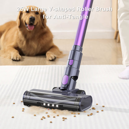 MIUZZY M242 Cordless Vacuum Cleaner, 25Kpa Brushless Vacuum Cleaner with Touch Screen, Up to 50 Mins Runtime, Lightweight Vacuum for Carpet, Home Hardwood Floor and Pet Hair